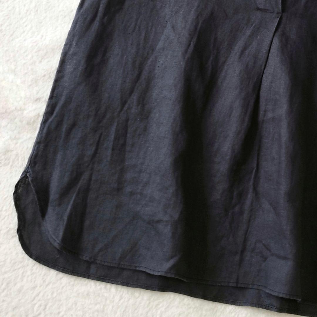 Spick&Span　リネンノースリーブシャツ　size:F　ブラック　タグ付
