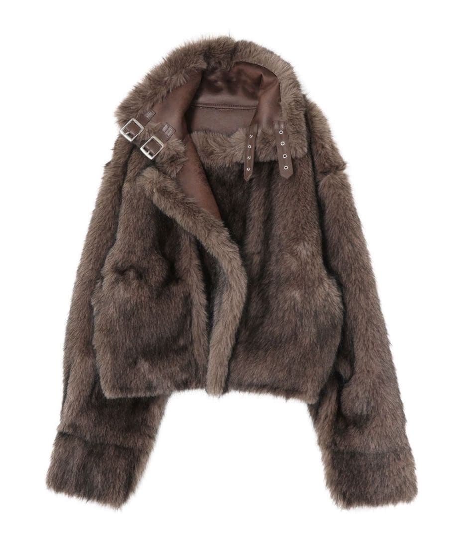 人気今期EVRIS♡ブラウンリバーシブルファーブルゾン♡アウターコート 人気今期EVRIS♡ブラウンリバーシブルファーブルゾン♡アウターコート