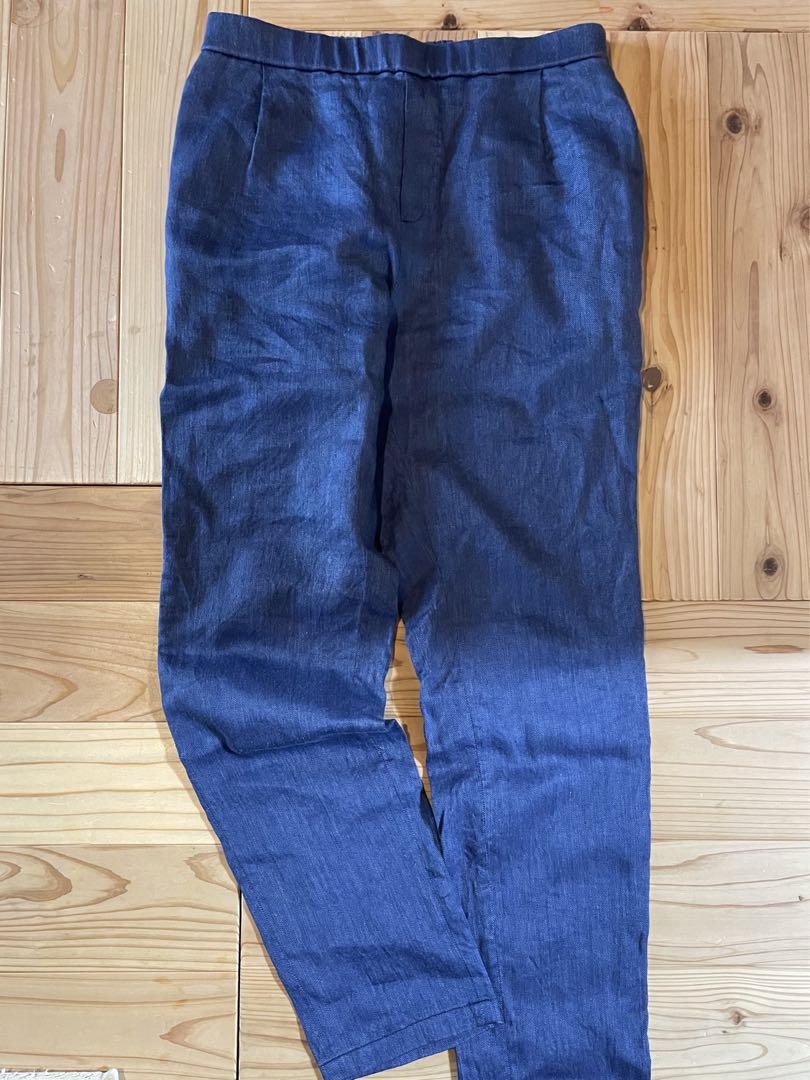 BEARDSLEY ビアズリー　スリムタックパンツ　インディゴ　デニム風 BEARDSLEY ビアズリー スリムタックパンツ インディゴ デニム