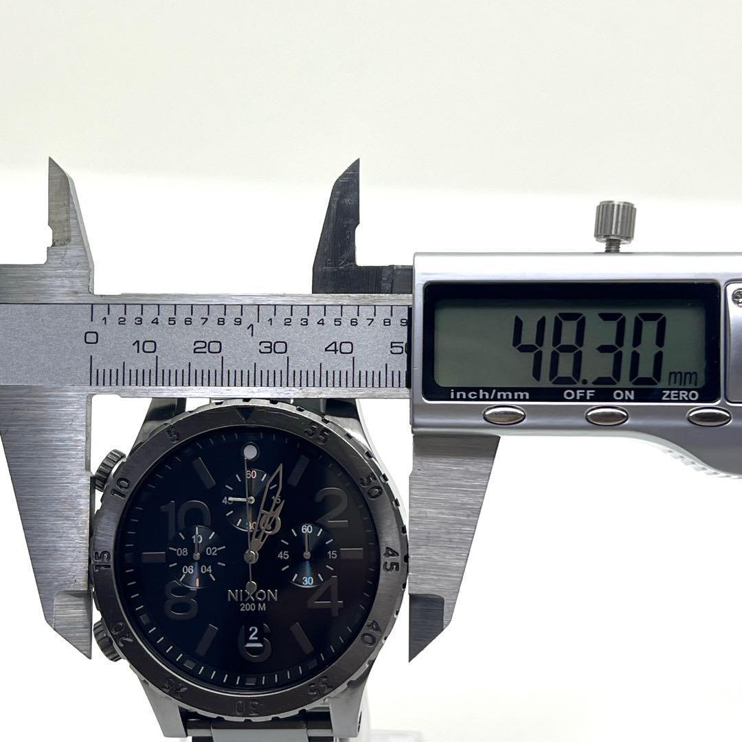 【48mm】 NIXON ニクソン クロノグラフ 左リューズ デイト 48-20