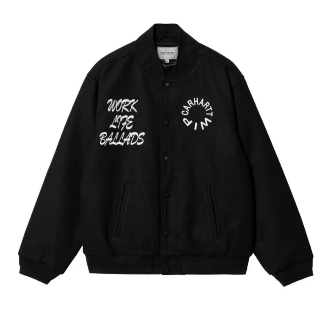 Carhartt Work Varsity Bomber L ブラック