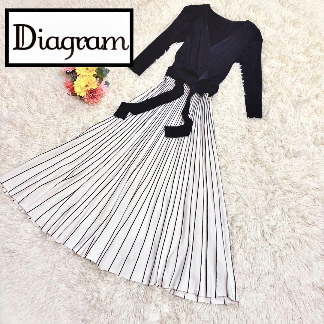 グレースコンチネンタル♡ Diagramカシュクールリブニットワンピースプリーツ