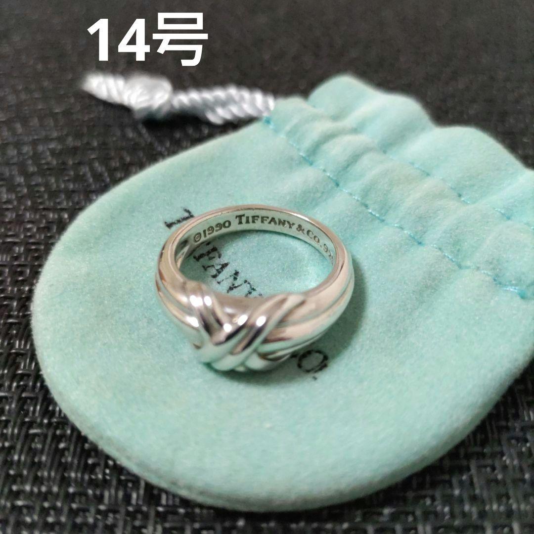 極美品 オールドティファニー シグネチャー コンビ 14号 シルバー k18 極美品 オールドティファニー シグネチャー コンビ 14号