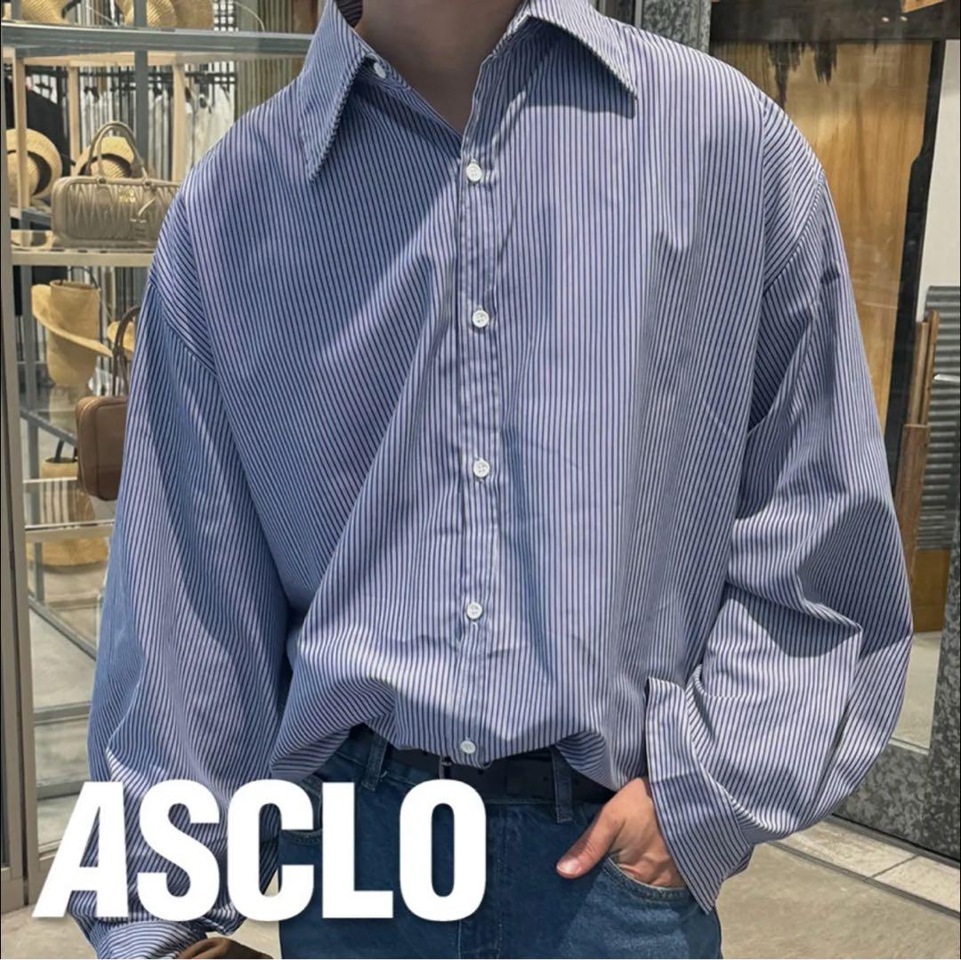 ASCLO Stripe Shirt ネイビー 新品未使用
