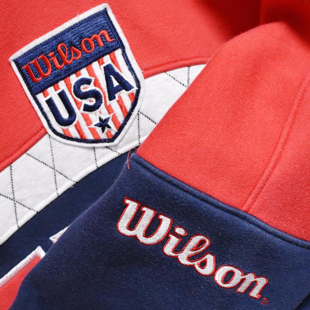 送料無料 店舗 ウィルソン Wilson 90s ビッグロゴ スウェット トレーナー 日本 スウェット