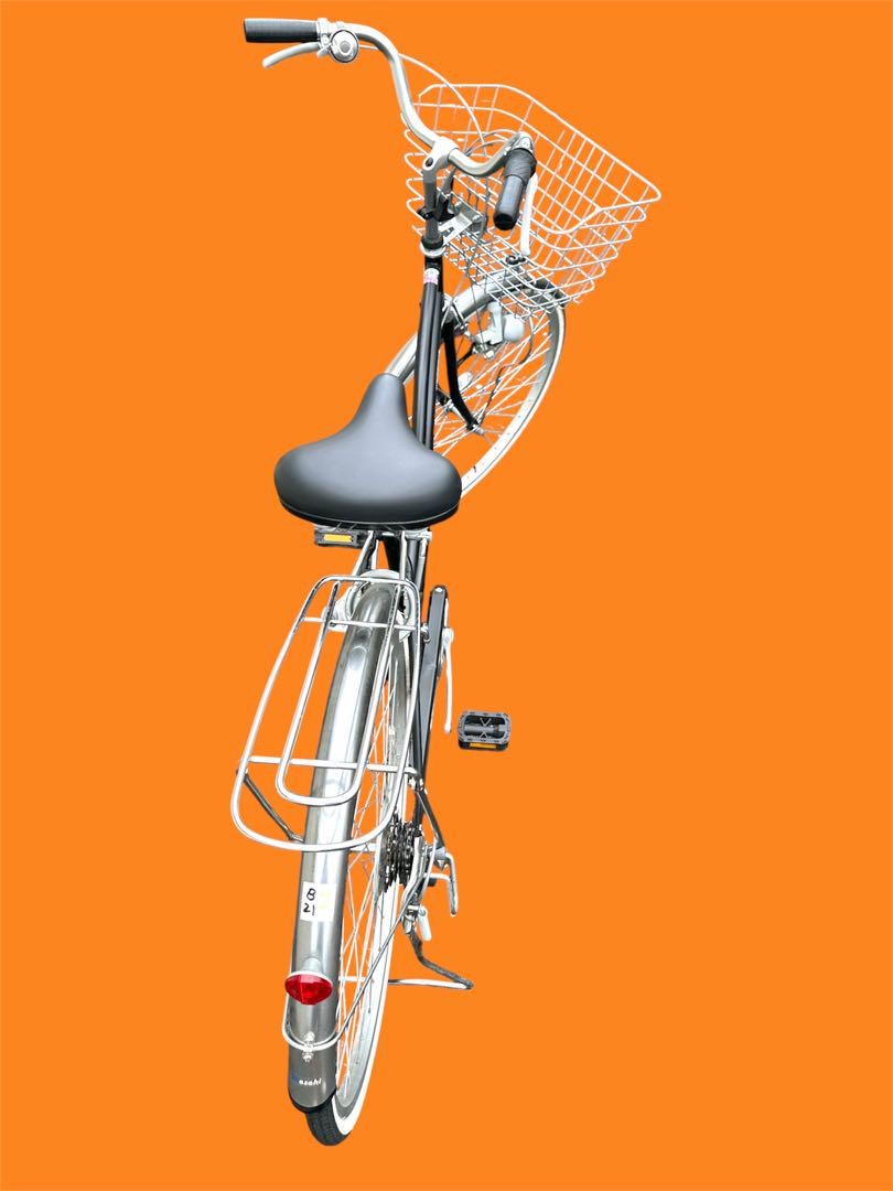 【大阪市周辺限定】シティサイクル ブラック 前カゴ付き