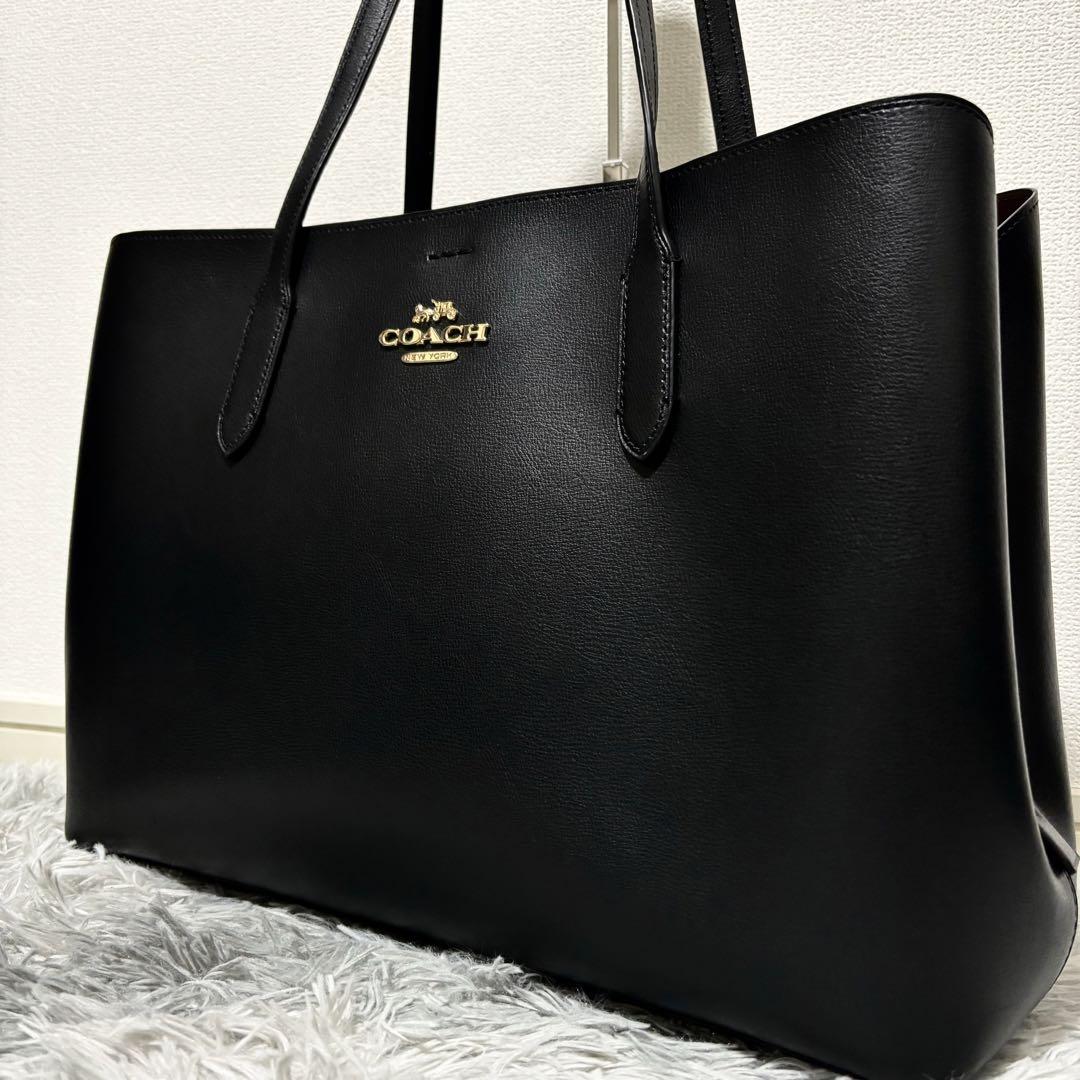 極美品✨コーチ　トートバッグ アベニュー でかいサイズ A4 ブラック ビジネス