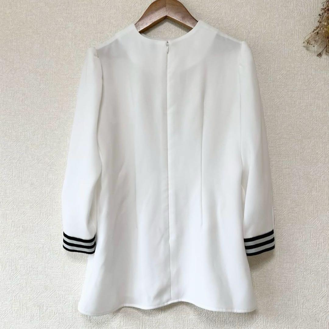 【初回限定】 BORDERS at BALCONY ツイルブラウス 長袖 ホワイト 36 トップス