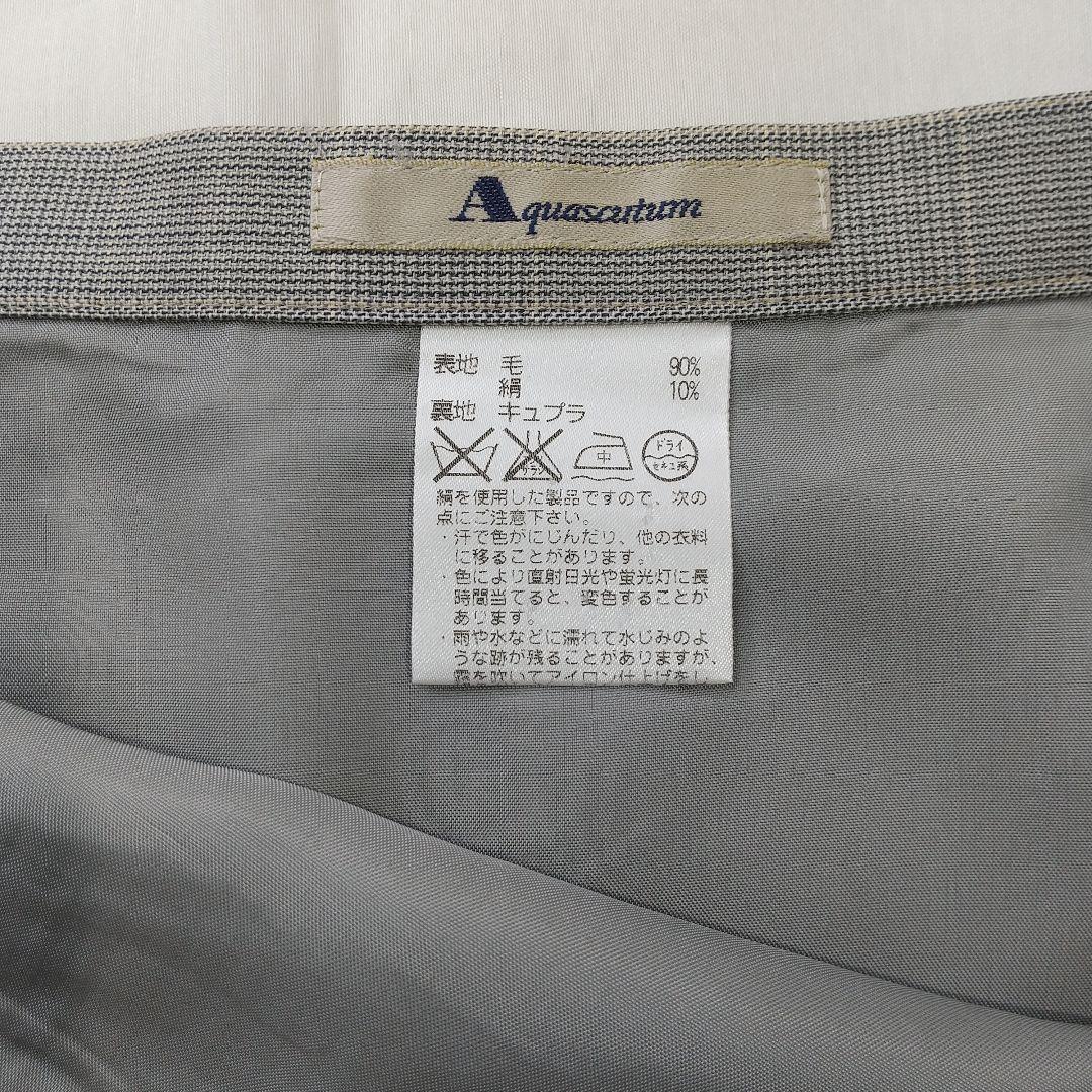 美品　シルクブレンド　アクアスキュータム　グレンチェックスカートスーツ上下セット