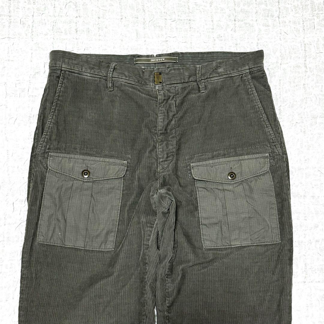 INCOTEX TAPERED FIT インコテックス　コーディロイパンツグレー