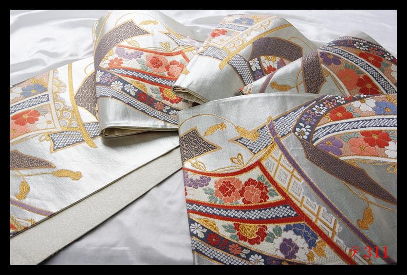 【テ311】西陣逸品　振袖可　慶長彩古典　几帳草花紋　正絹六通高級美術袋帯 mdprevattcaulkingandwaterproofing.com