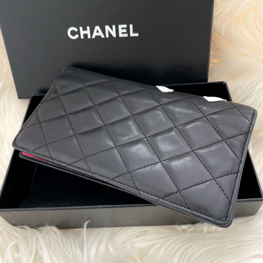 CHANEL カンボンライン　二つ折り財布 黒 シャネル CHANEL 二つ折り 財布 カンボンライン ココマーク