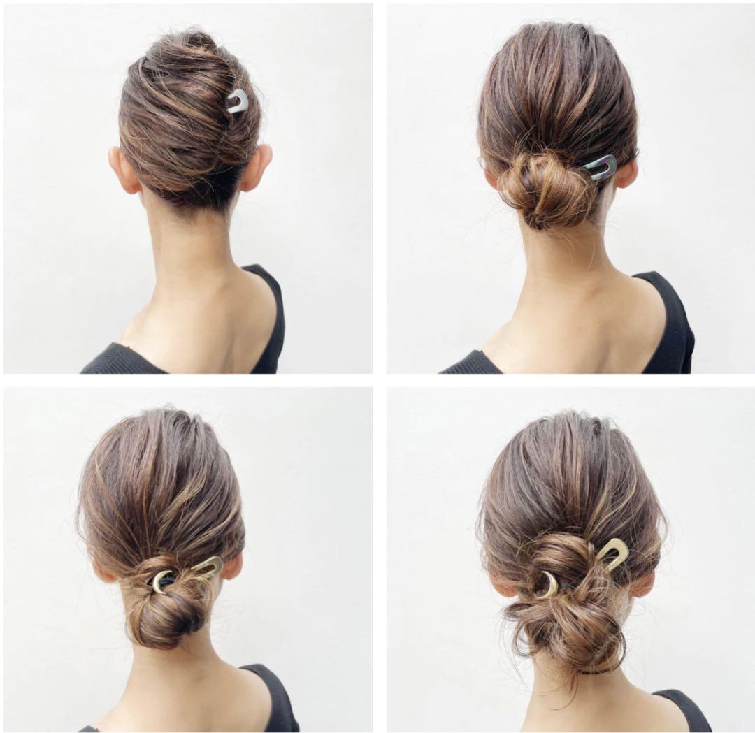 ⚫︎♡M♡⚫︎コレットマルーフ　ヘアピン　ブラウン ジュエルド キャストメタル Uヘアピン | THE HAIR BAR TOKYO