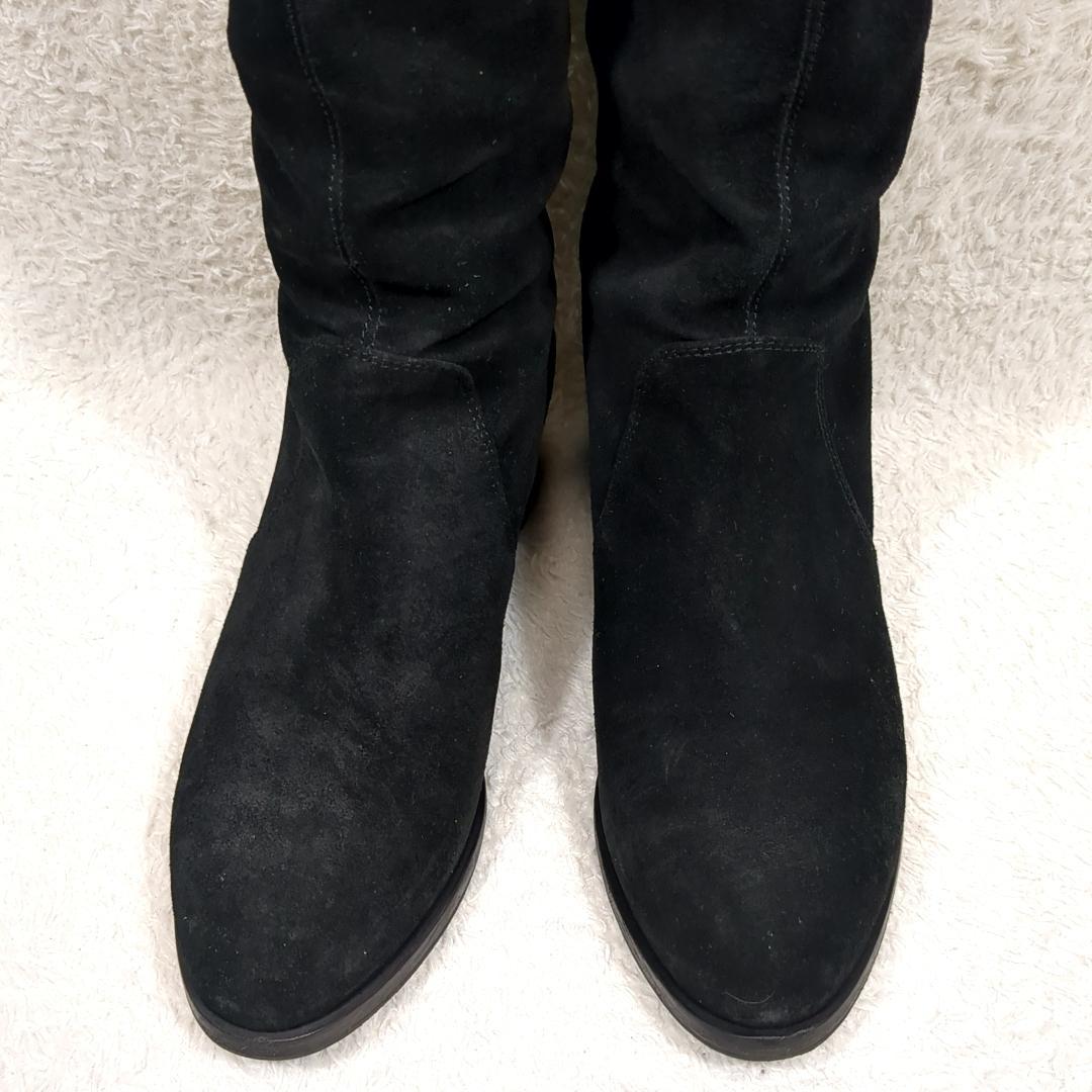 sergio rossi ロングブーツ ゴールド金具 フラット 23cm相当 靴