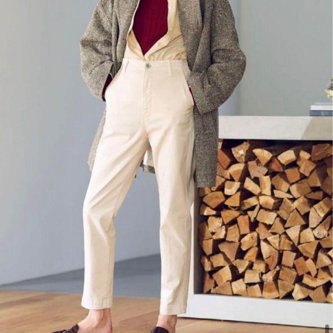 YANUK ヤヌーク ボーイズ テーパードパンツ エクリュ ストレッチXS SS YANUK DECORATOM_COM_BR