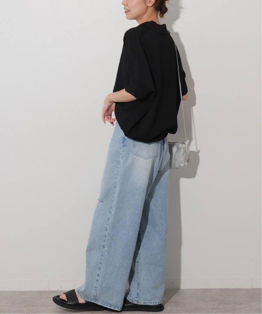 【24ss】ジャーナルスタンダードレリューム　ウォッシャブルドルマンポロニット黒
