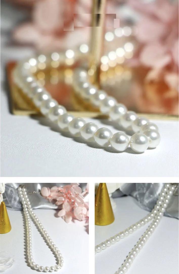 128NRa【高級感】8mm パールシェル ネックレス S925 クラシック 画像5