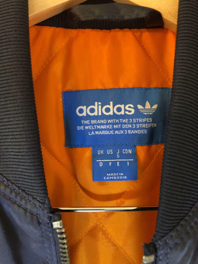 美品　アディダス adidas MA-1 ブルー　サイズS