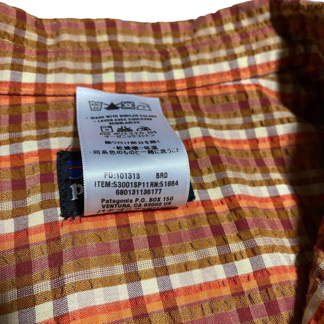 Patagonia 00s シアサッカー 半袖チェックシャツ コットンポリ