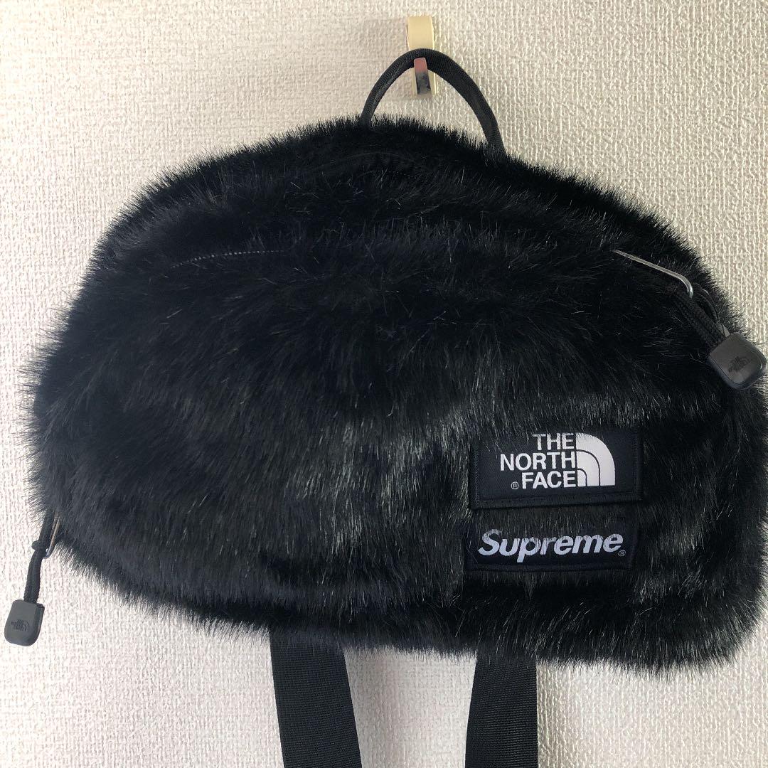 Supreme North Face Faux Fur Waist Bag 黒