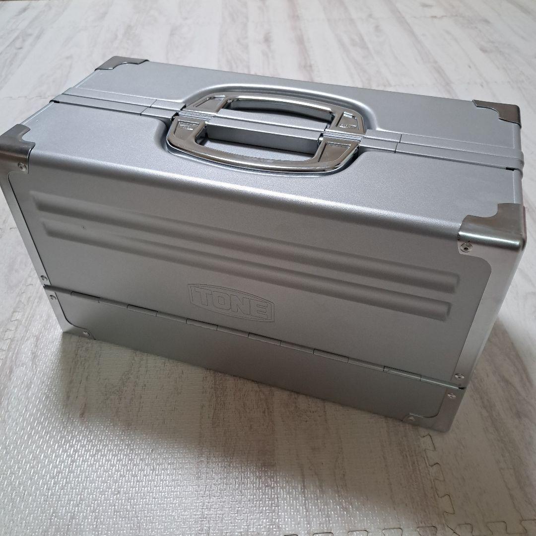 TONE　トネ　両開きメタルケース　工具箱　シルバー　未使用　トレー付き　新型