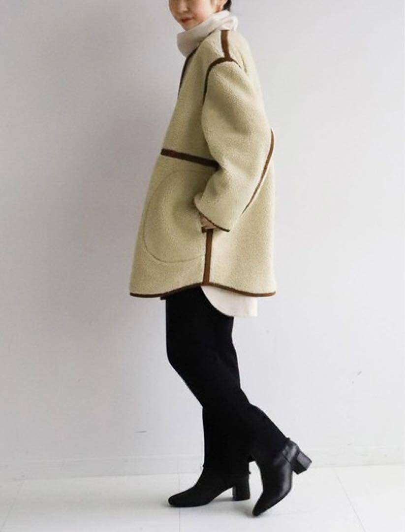 新品未使用】SLOBE IENA ◇ ECOムートン ノーカラー ブルゾン