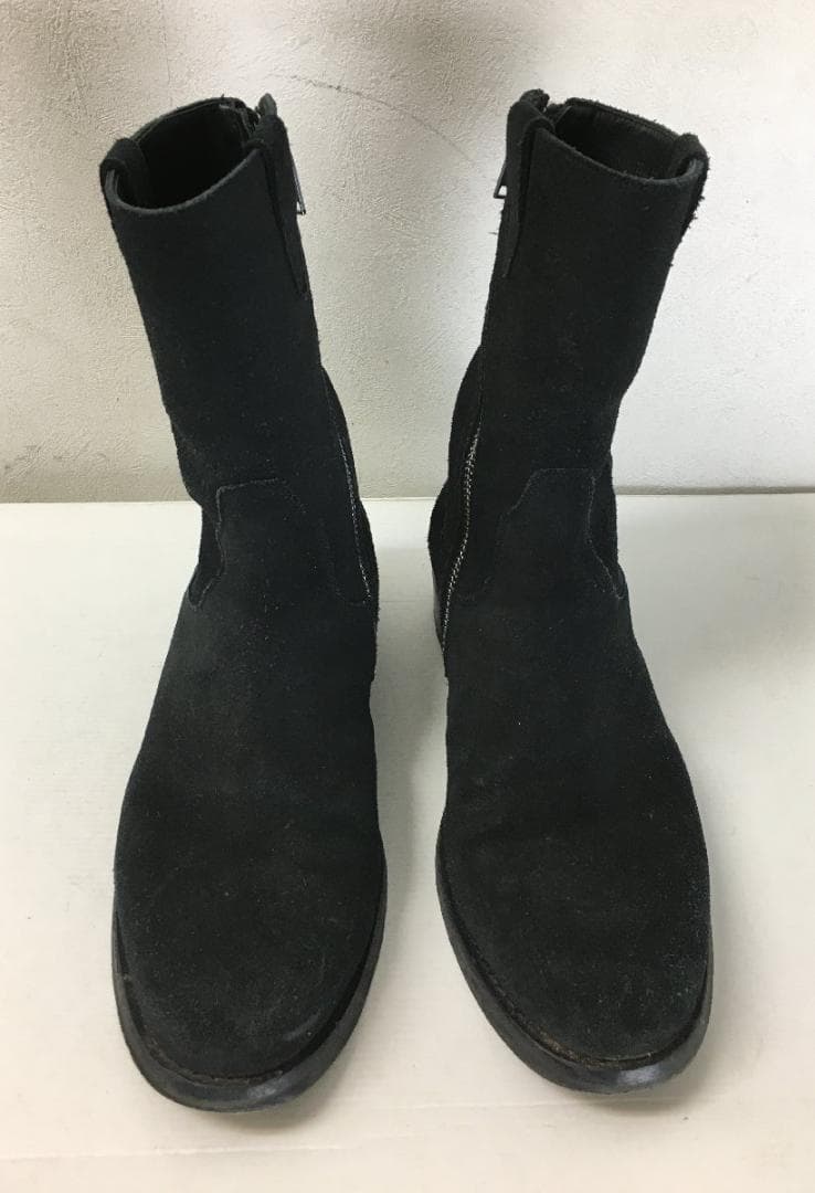 サンローラン パリ サイドジップ スウェード ブーツ 黒 サイズ42