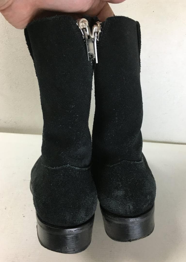 サンローラン パリ サイドジップ スウェード ブーツ 黒 サイズ42