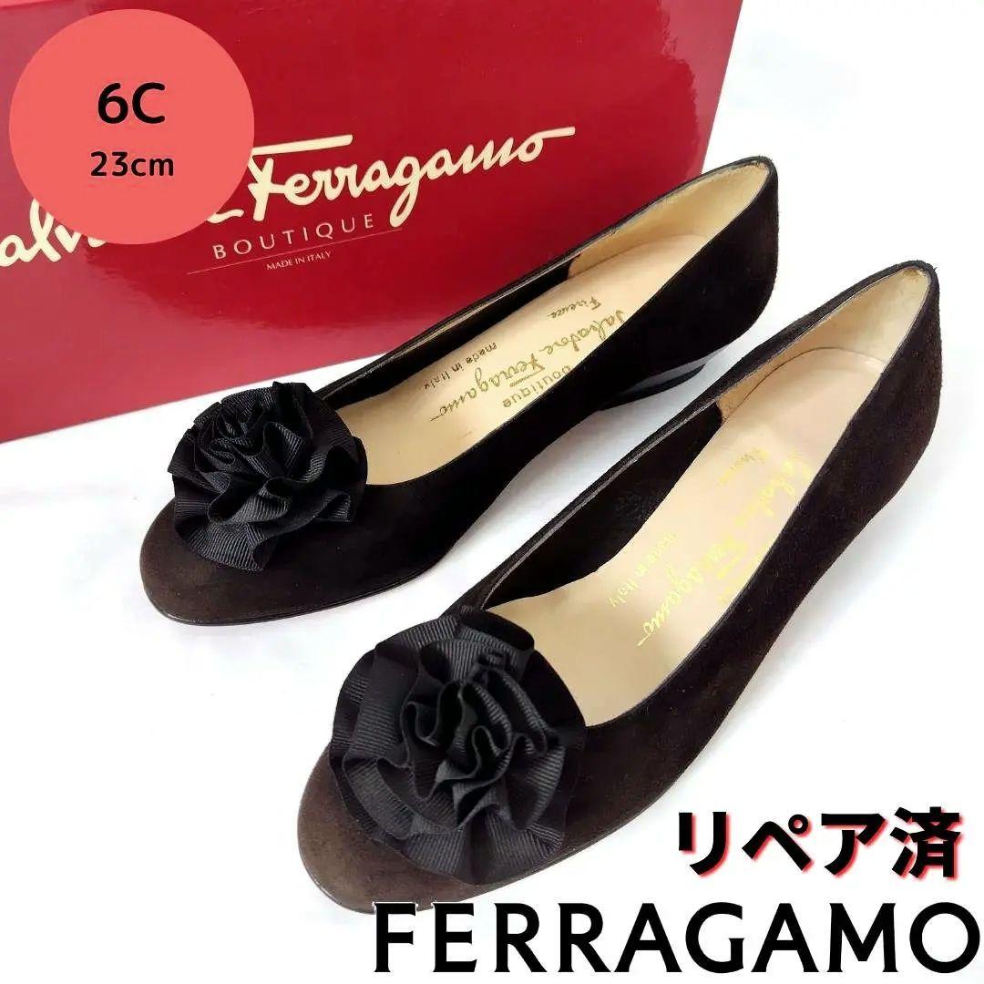 未使用品❤箱付き☆フェラガモ【Ferragamo】フラワー スエード パンプス