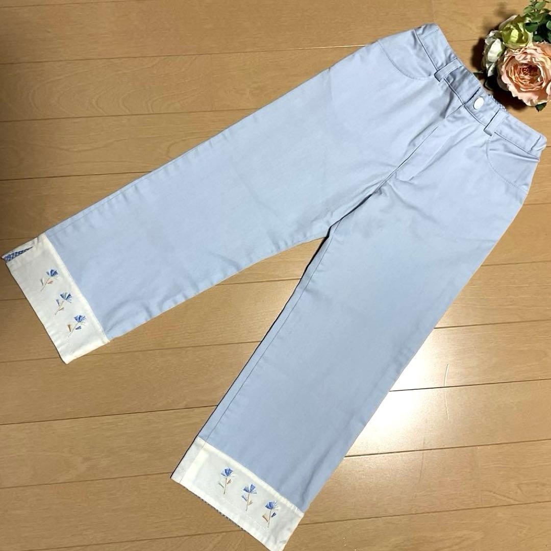 ファミリア　パンツ　ズボン　水色　110