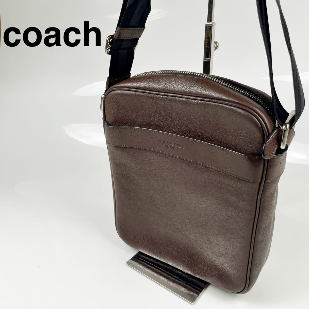 【極美品】coach バッグ　バック　レザー　メンズ　メッセンジャーバッグ