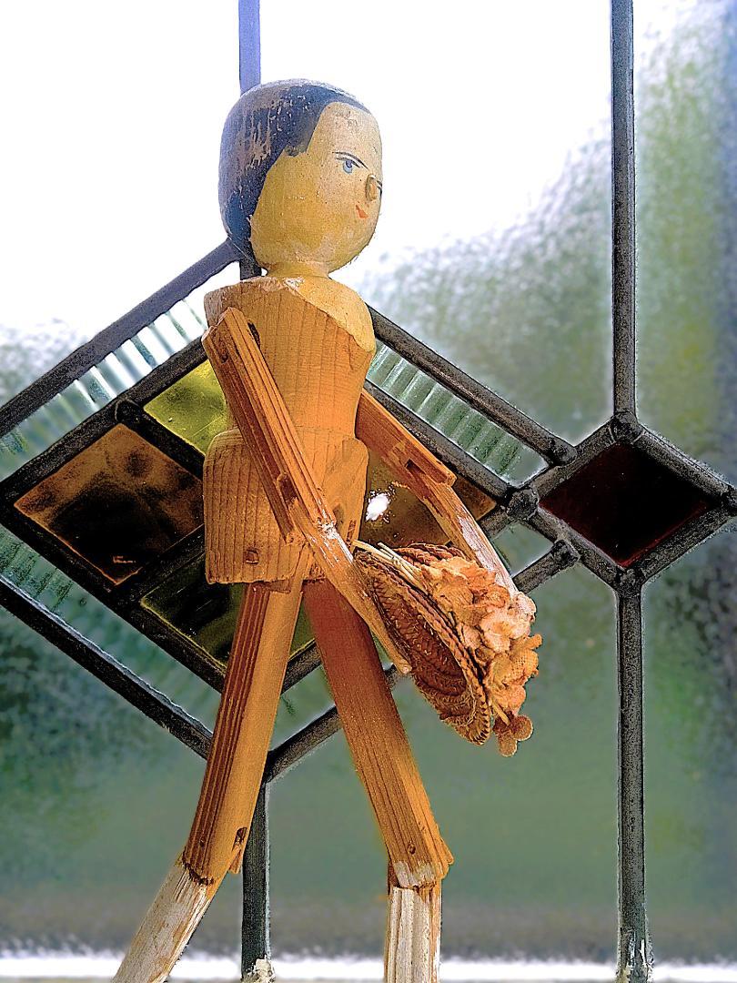 アンティークのペグドール 30cm 人形の家 ウッデンドール オランダ人形 画像6