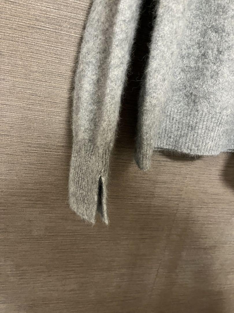 IÉNA fluffyファー プルオーバー グレー クルーネック 長袖セーター