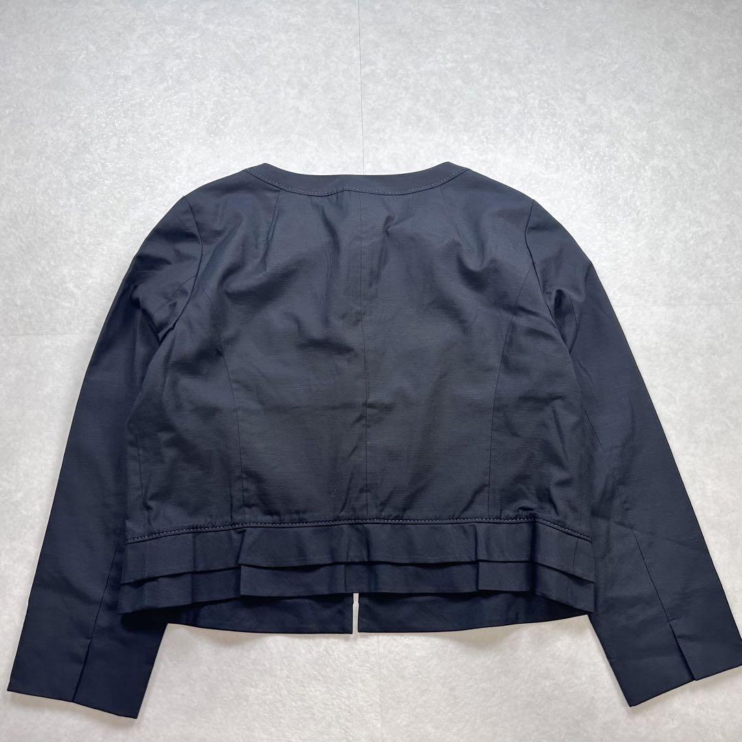 【未使用】23区 ノーカラージャケット ダークネイビー サイズ48