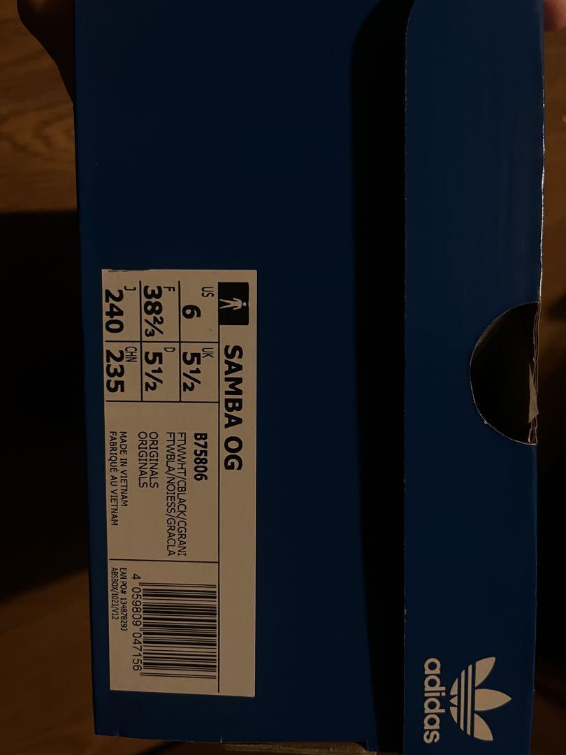 adidas Samba ホワイト/ブラック　24cm