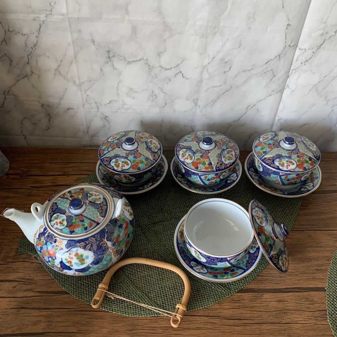 最安値 肥前焼 茶器揃いセット（急須・湯呑み4客・受け皿付き） メルカリ - 工芸品