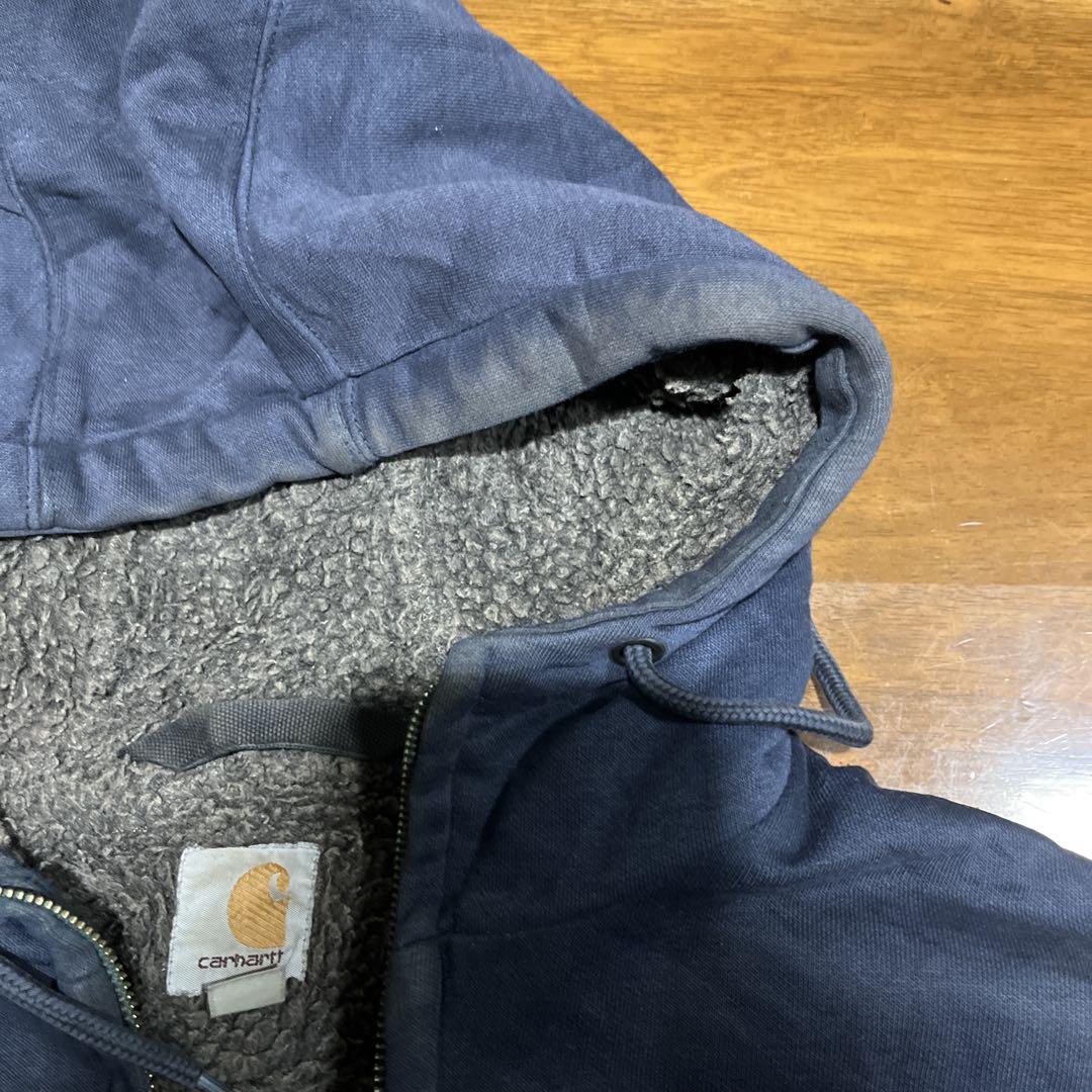 Carhartt ダークブルー ジップアップパーカー トップス