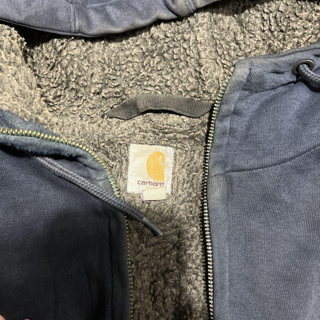 Carhartt ダークブルー ジップアップパーカー