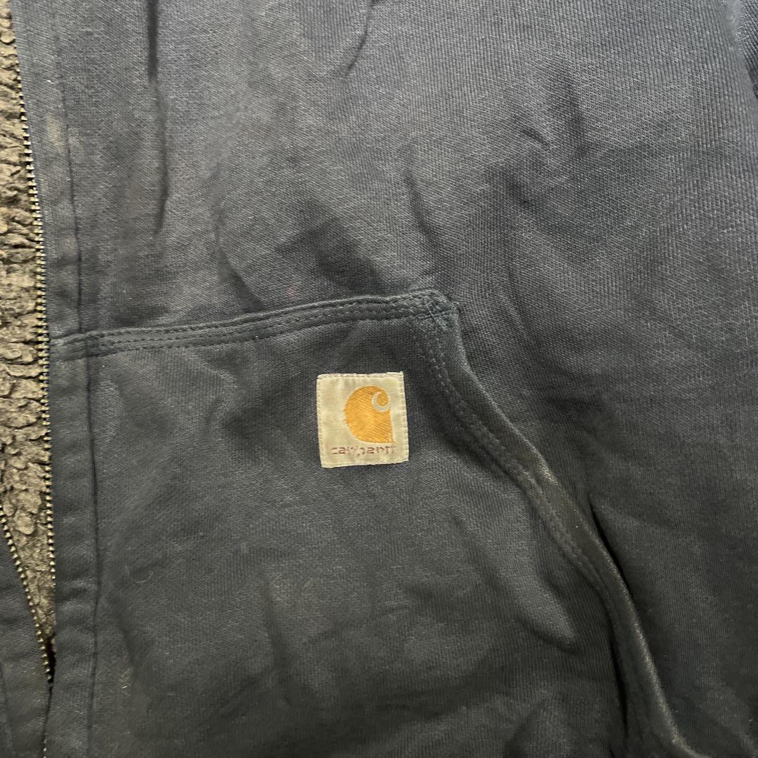 Carhartt ダークブルー ジップアップパーカー