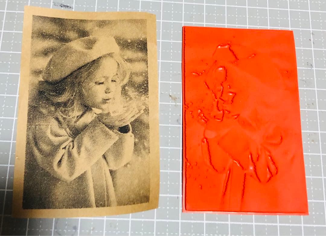 少女 アンティークポストカード　⑳ ラバースタンプ　スタンプ