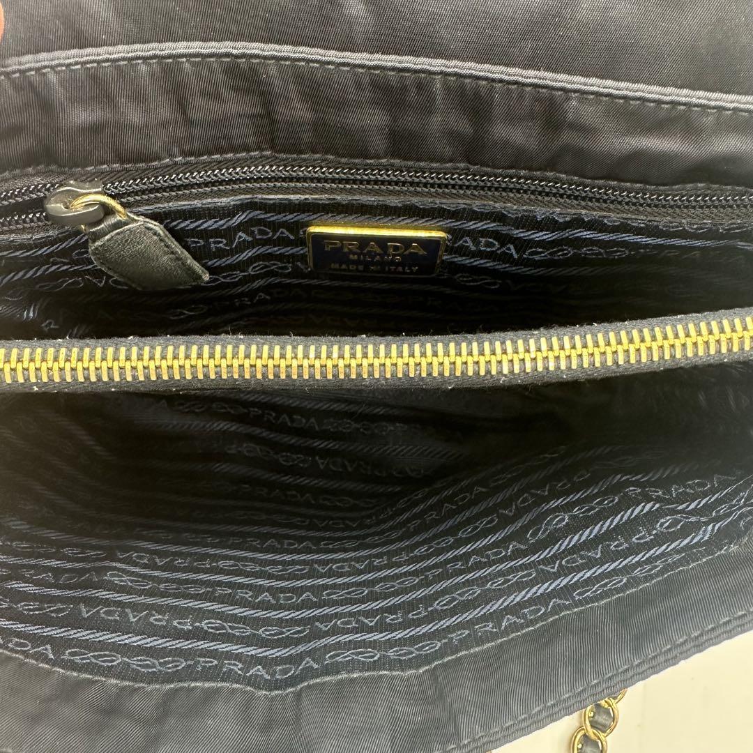 PRADA プラダ　ナイロン　三角口ゴ　チェーンショルダーバッグ