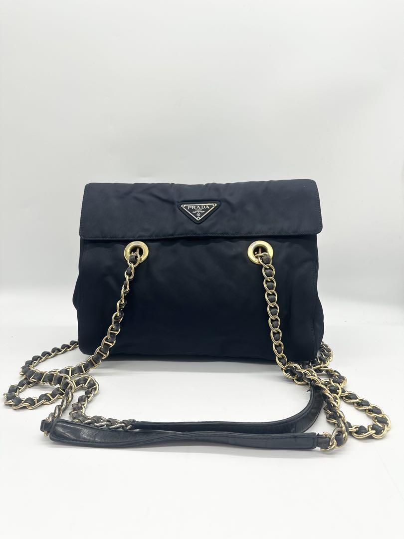 PRADA プラダ　ナイロン　三角口ゴ　チェーンショルダーバッグ