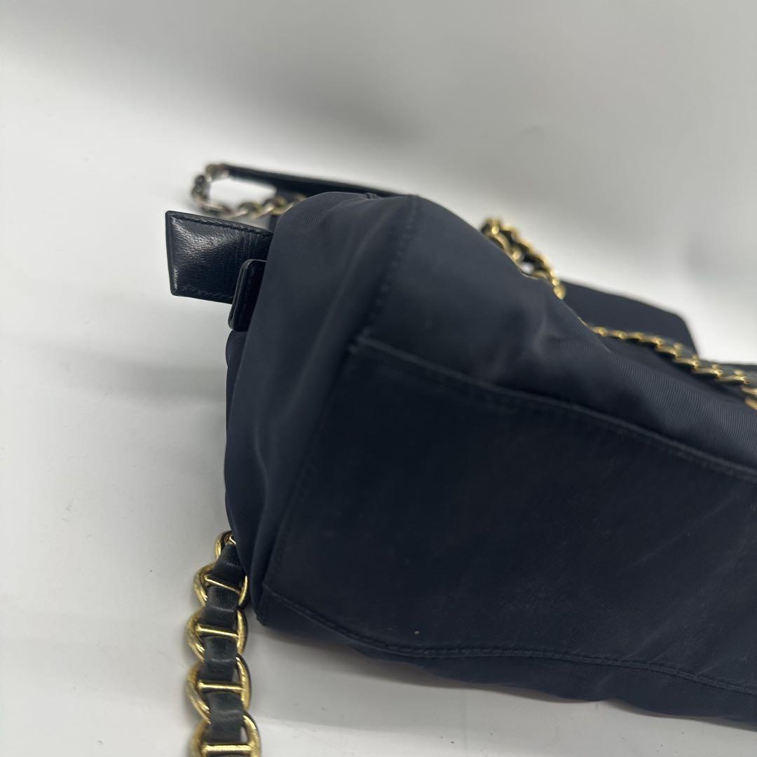 PRADA プラダ　ナイロン　三角口ゴ　チェーンショルダーバッグ