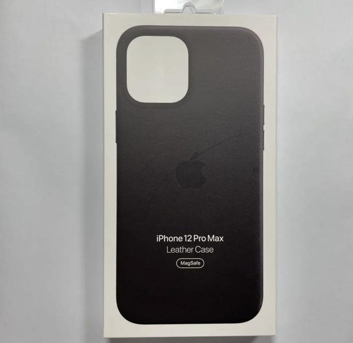 iPhone 12 Promax純正ケース、レザーウォレット、ブラック