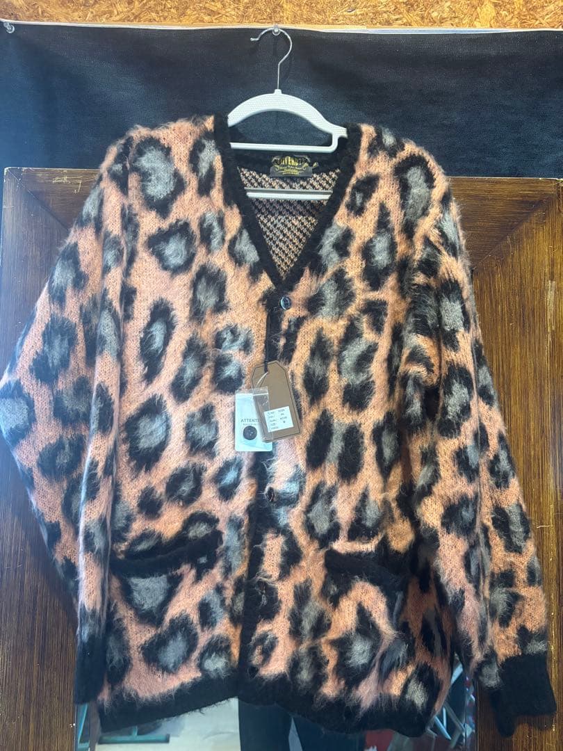 ヒョウ柄カーディガン ピンク