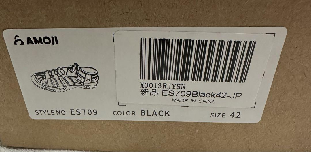 新品未使用品　AMOJI ES709 ブラック サンダル 42