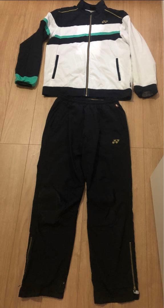 ヨネックス パンツ ジャージ テニス ウェア ジャケット ユニフォーム 白緑L YONEX