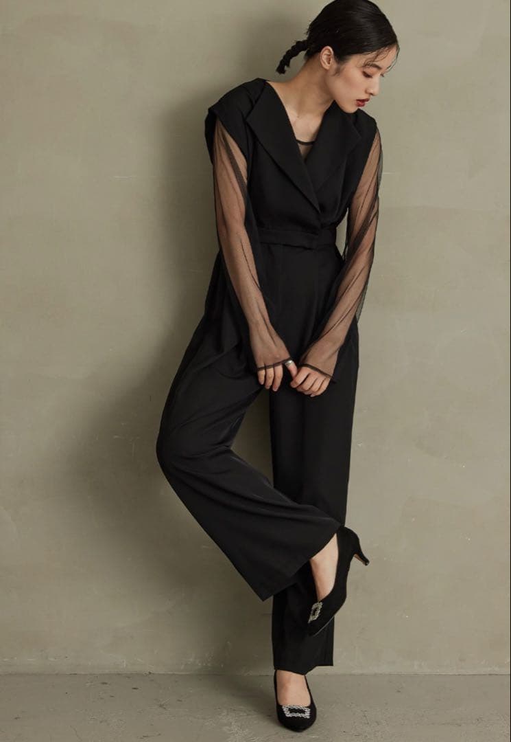 niana スタンドアウト オールインパンツ Lサイズ 大きいゆったりL niana