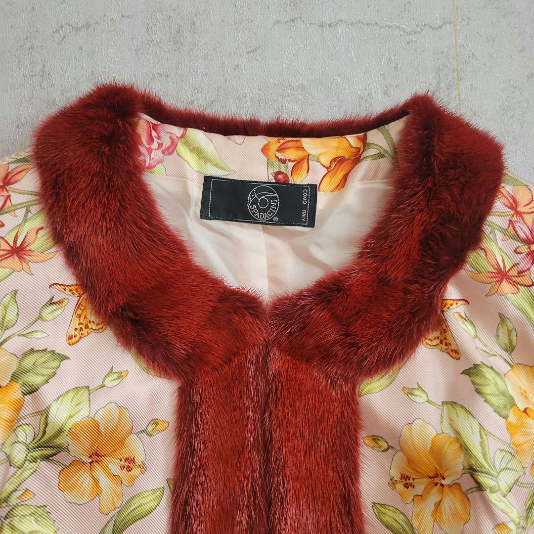 SPADACINI シルク100% ミンクファー ジャケット 44