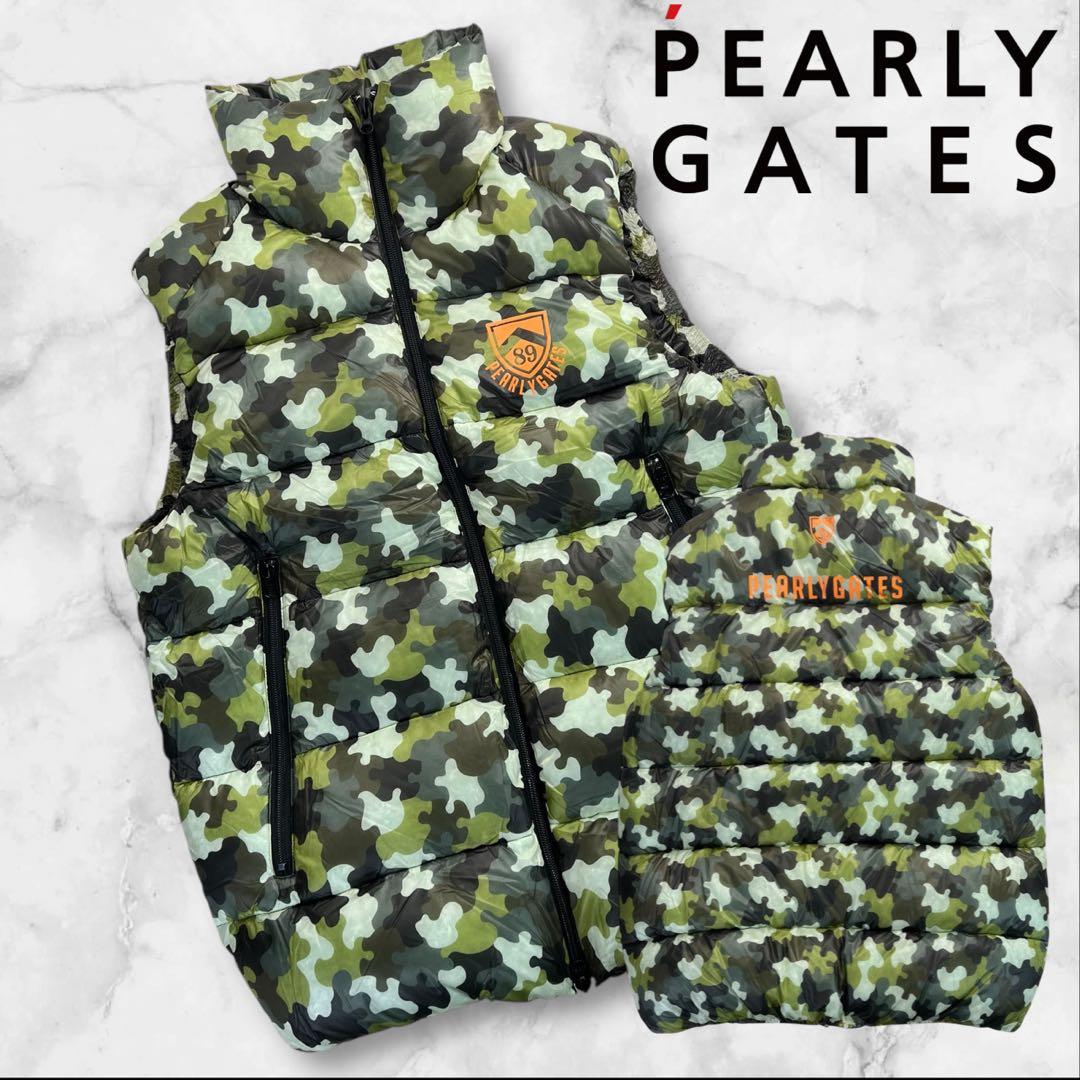 PEARLY GATES 迷彩柄 ダウンベスト サイズ5 L相当L・PEARLY GATES